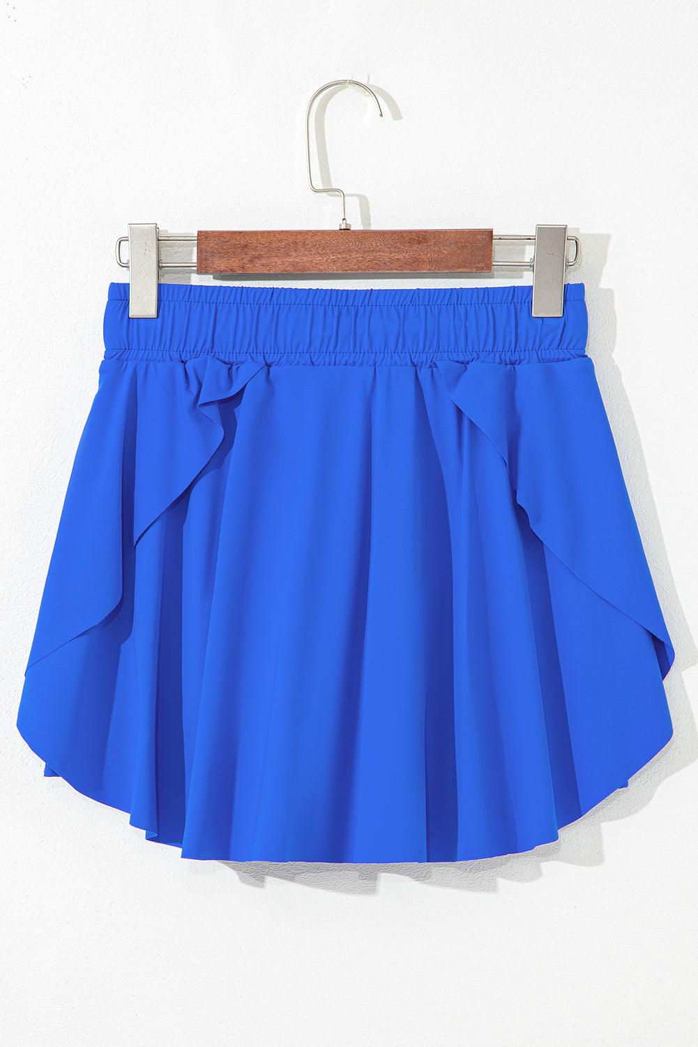 Falda pantalón de tenis forrada de cintura alta con cordón color azul cielo