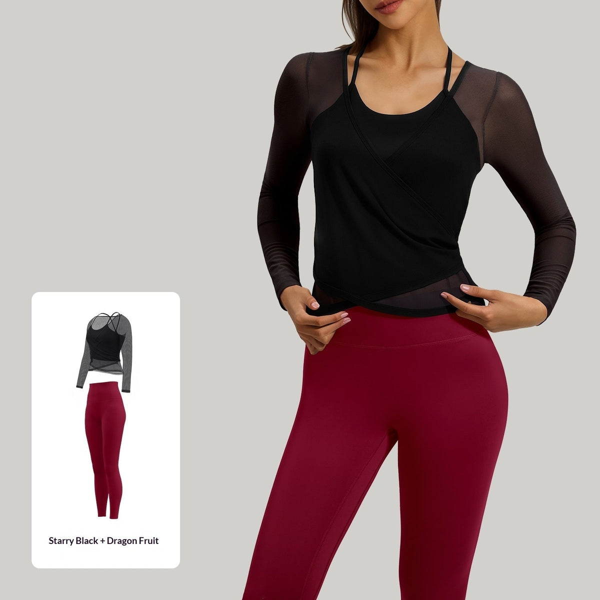 New Womens Yoga Wear Pilates Fake Two-Piece Sports Set