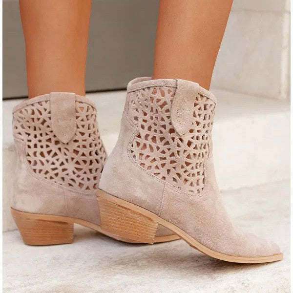 Botines de tacón grueso para mujer, tallas grandes, con diseño calado. Ver tabla de tallas en "más detalles"
