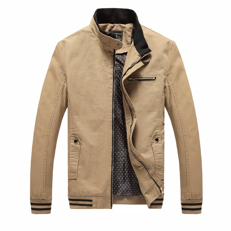 Spring Autumn Men Casual Jacket Coat Men's Fashion Washed  Pure Cotton Brand Clothing Jackets Male Coats