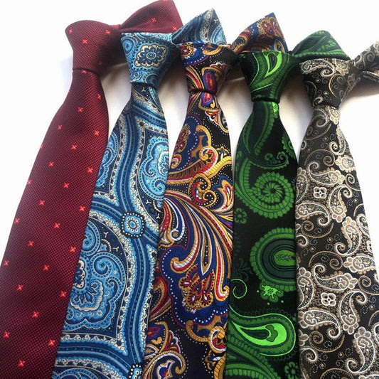 Corbata de poliéster jacquard informal formal para hombre