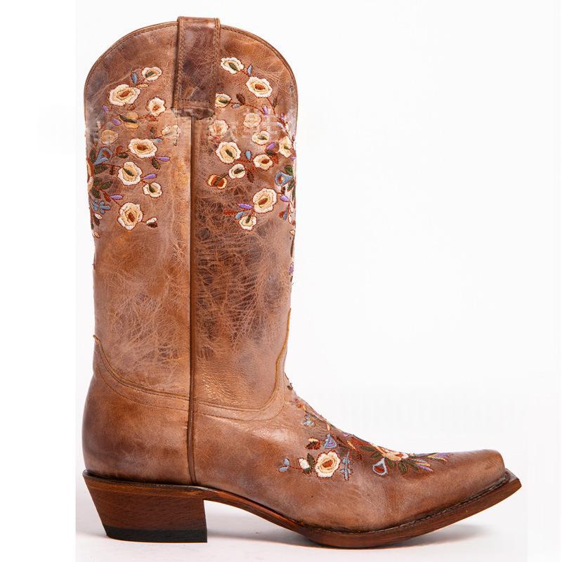 Retro Boots Embroidered Western Cowboy Bohemian