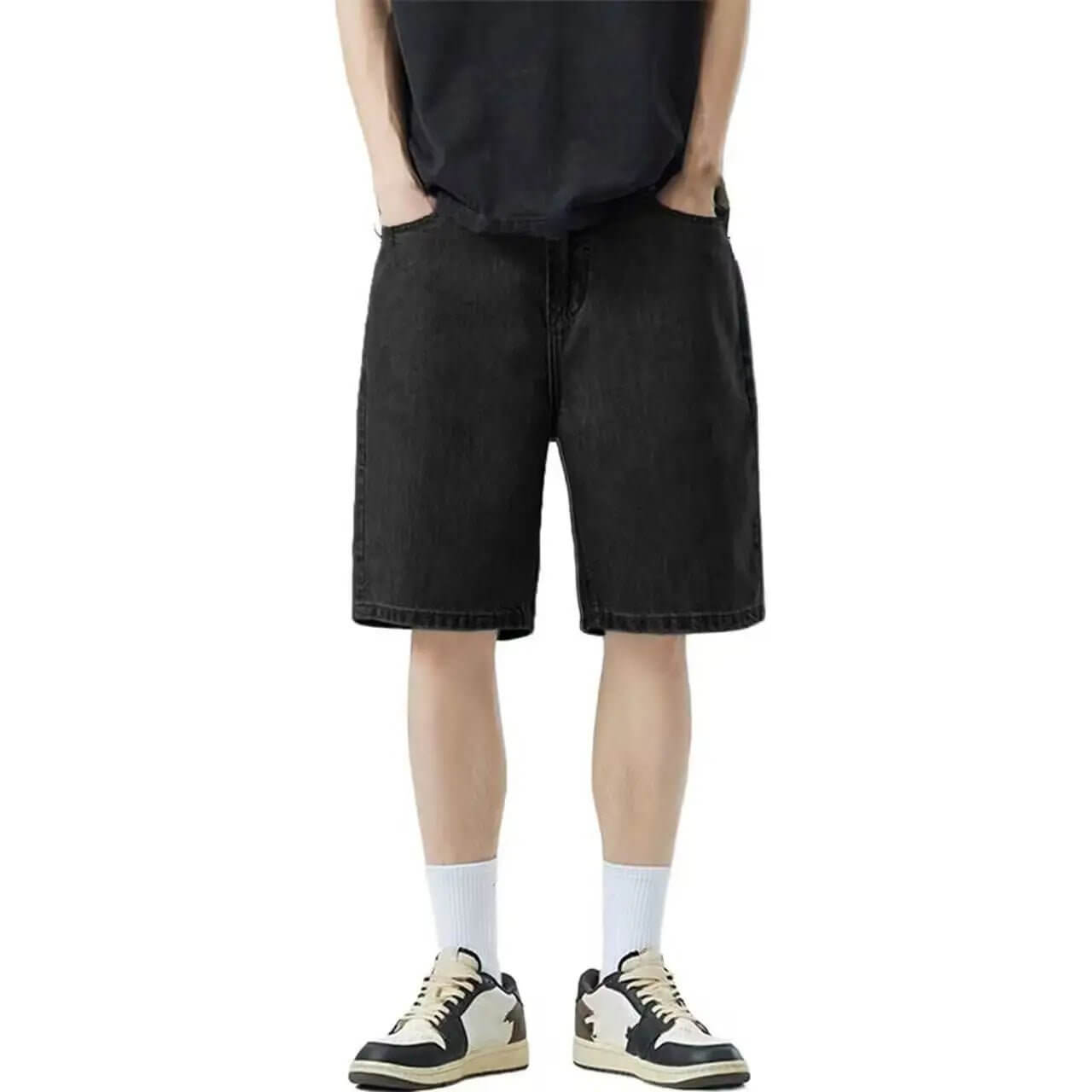 Loose Fit Denim Shorts – Relaxed Five-Quarter Length, Unisex