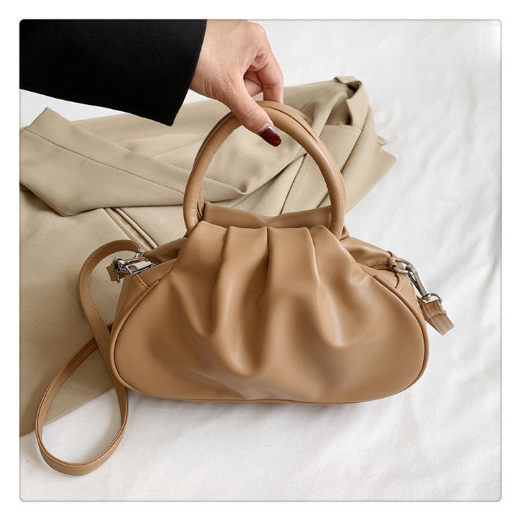 Women's Retro Pleated Shoulder Crossbody Bag