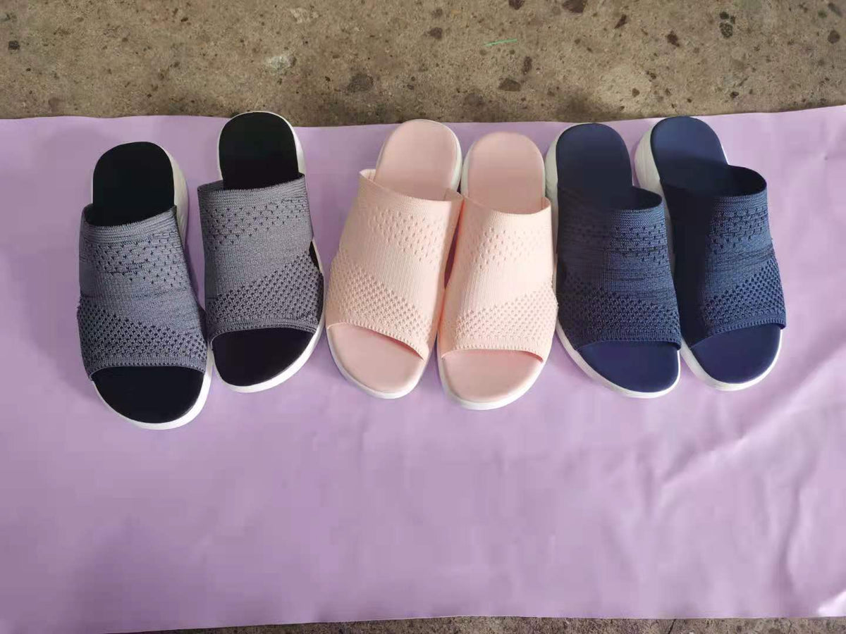 Women's Flat Bottom Fish Mouth Mesh Slippers