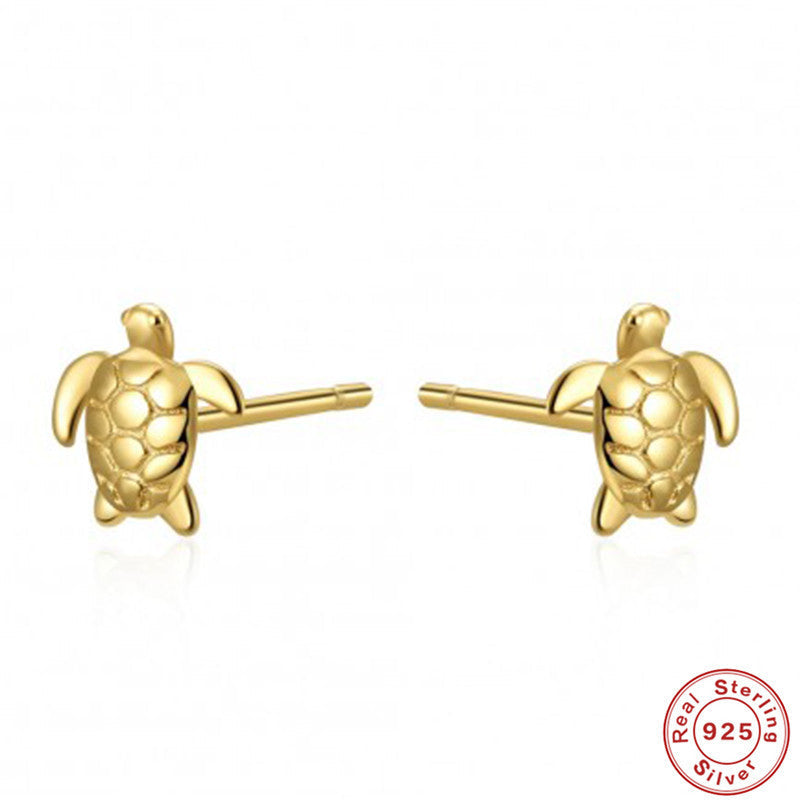 S925 Sterling Silver Mini Turtle Earrings