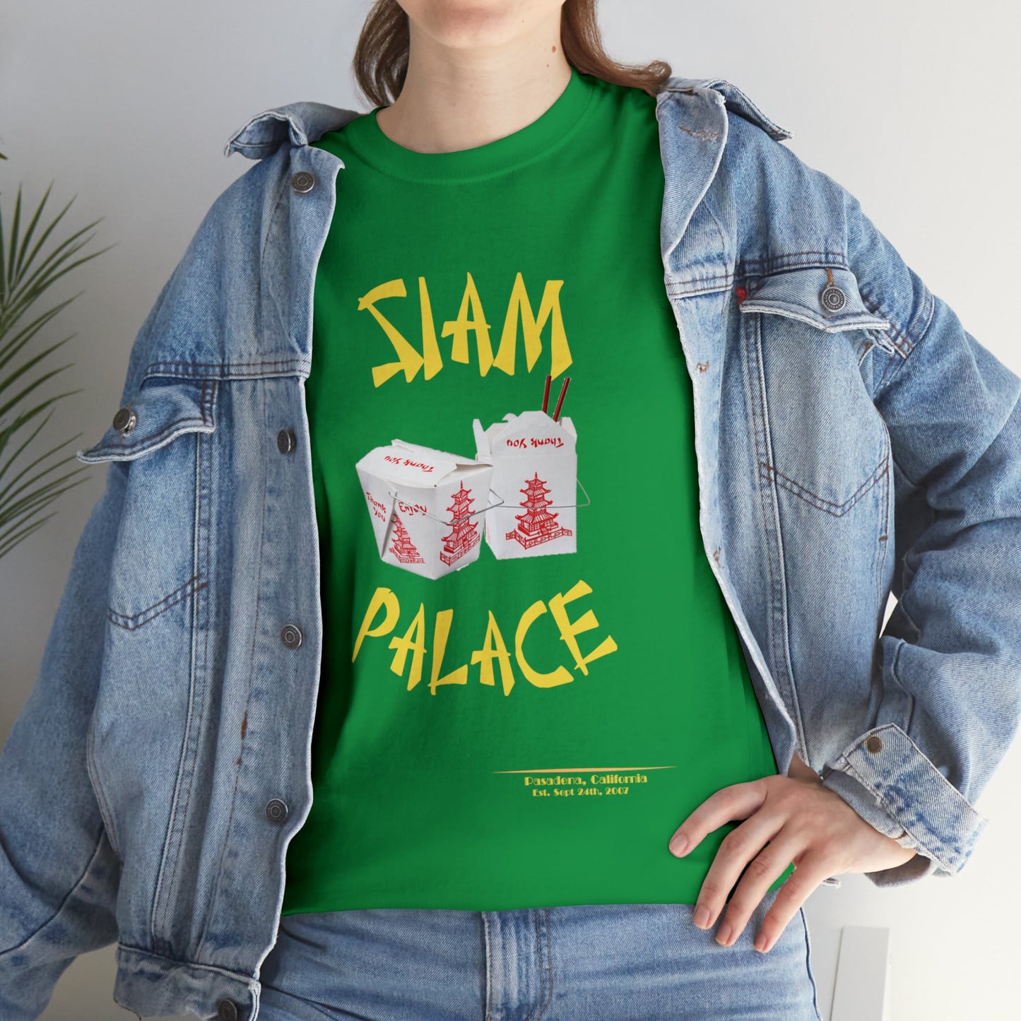 "DirkyThreadz Siam Palace T-Shirt - Bold Takeout Graphic Design in Black Cotton"
