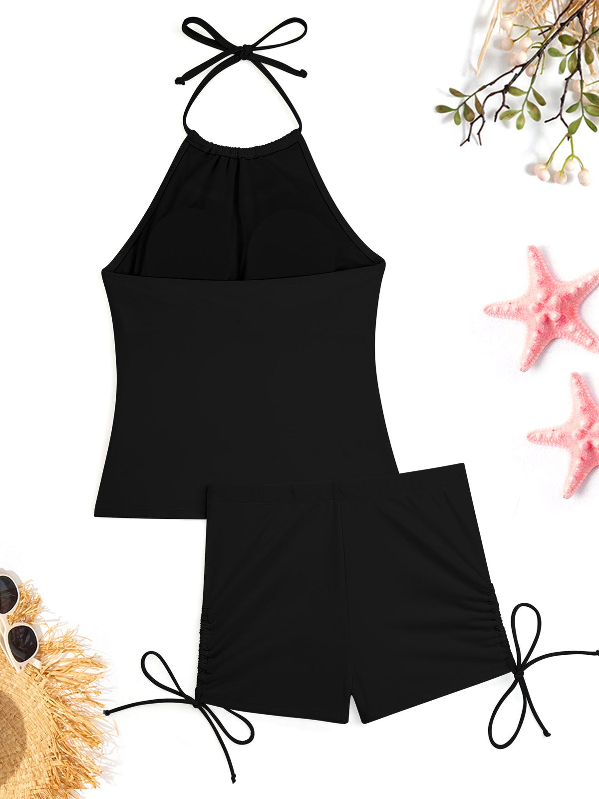 Mermaid at Heart Tankini Swimsuit with Shorts for Women (Front Printing)