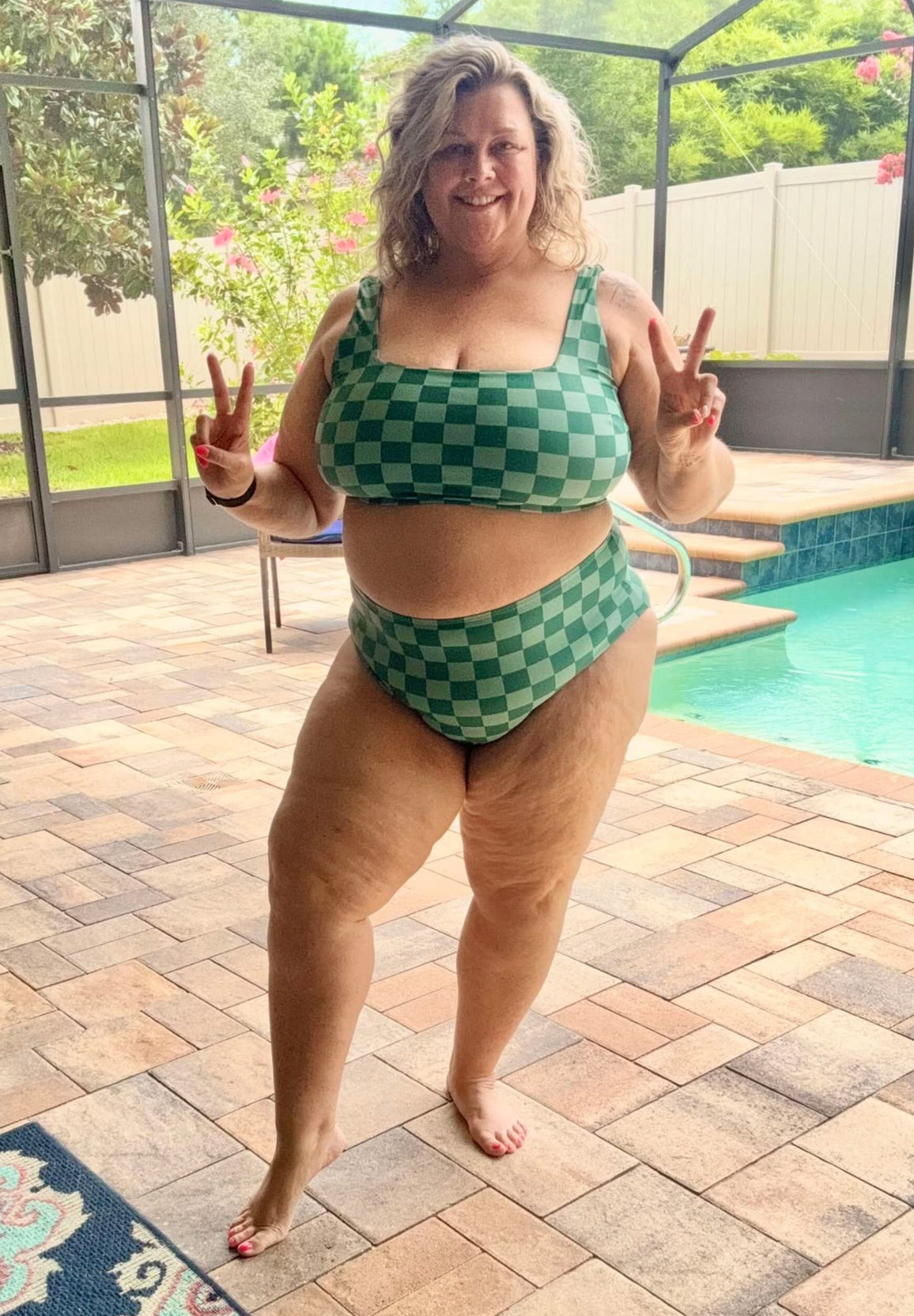 Bali Checkered High Waisted Swim Bottoms