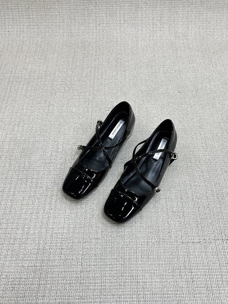 Comfy All Day Hidden Platform French Mary Jane Flats For Women, 2026 Spring  Summer Cross Strap Red Dress Shoes To Match Skirts