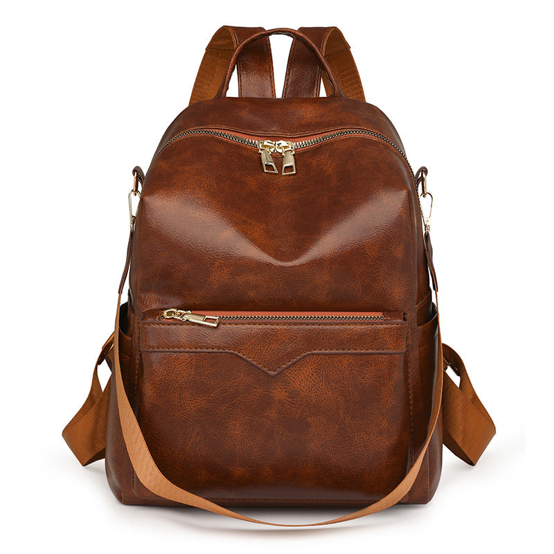 Korean-style Soft PU Large-Capacity Versatile SpringSummer New Arrival Womens Travel Backpack