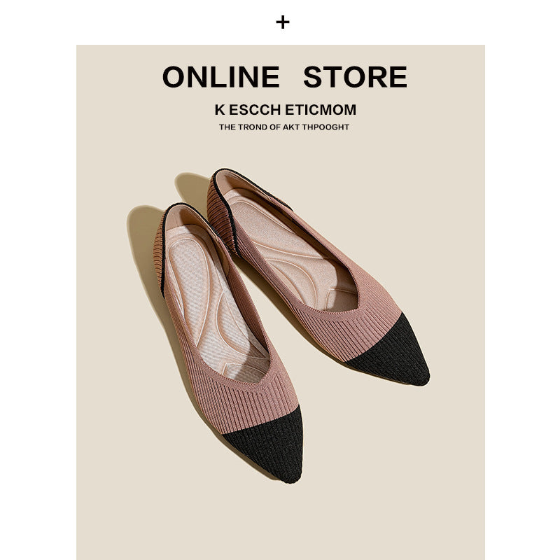 Women's Pointed-Toe Color Matching Flats