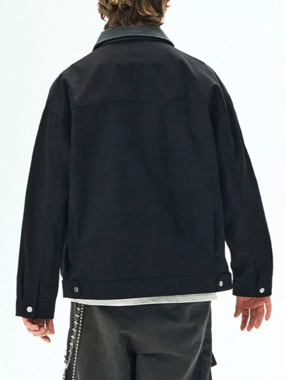 Men's Plus Size Snap Down Long Sleeve Jacket