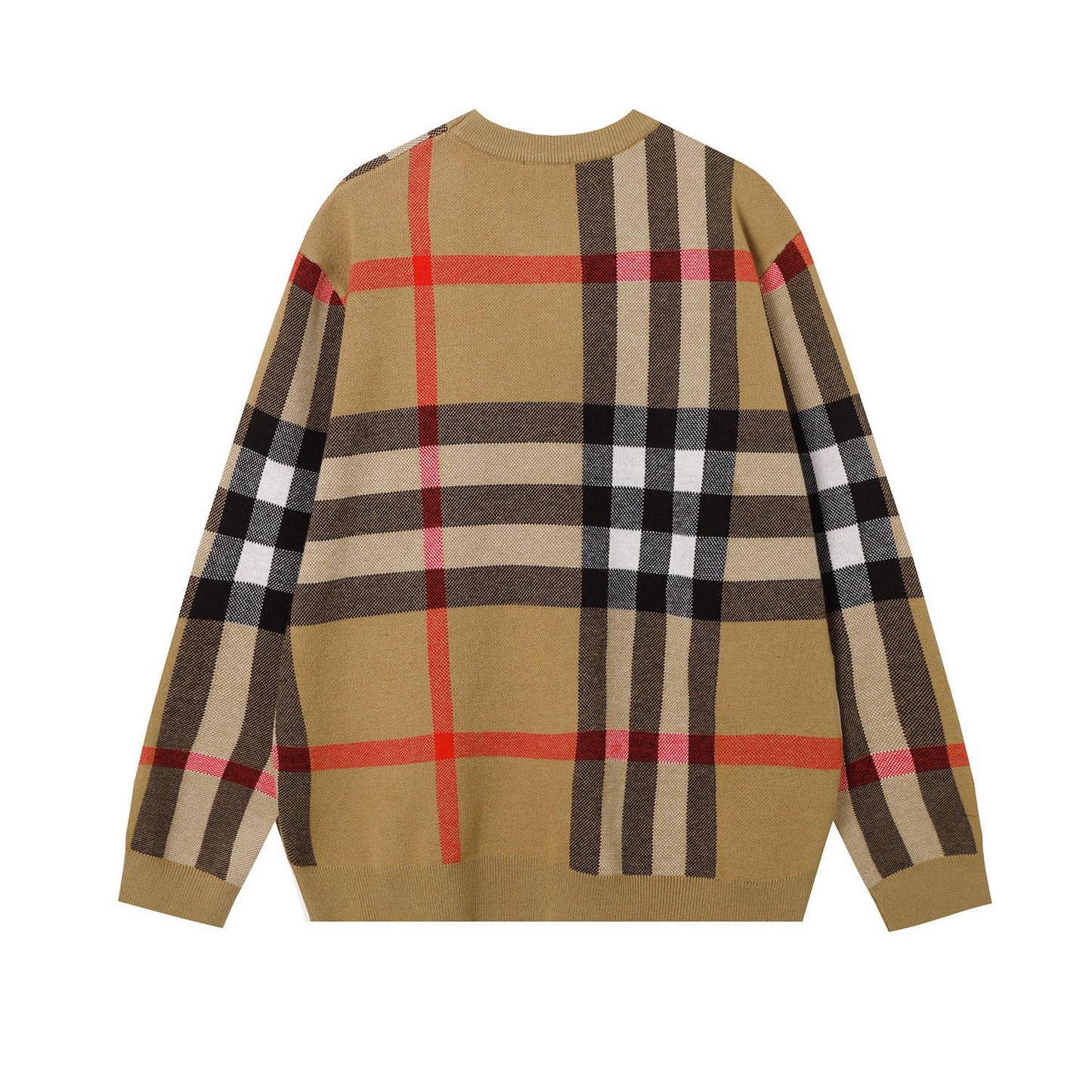BURBERRY Check Technical Cotton Sweater In Archive Beige