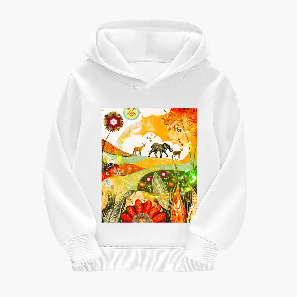 Child's Animal Parade Front Design Long Sleeve Hoodie