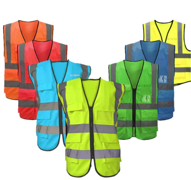Multi-Pocket Reflective Safety Vest – Customizable for Work & Outdoor Use