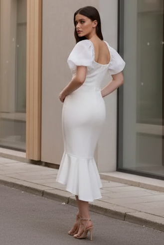 Diana Midi Dress - White