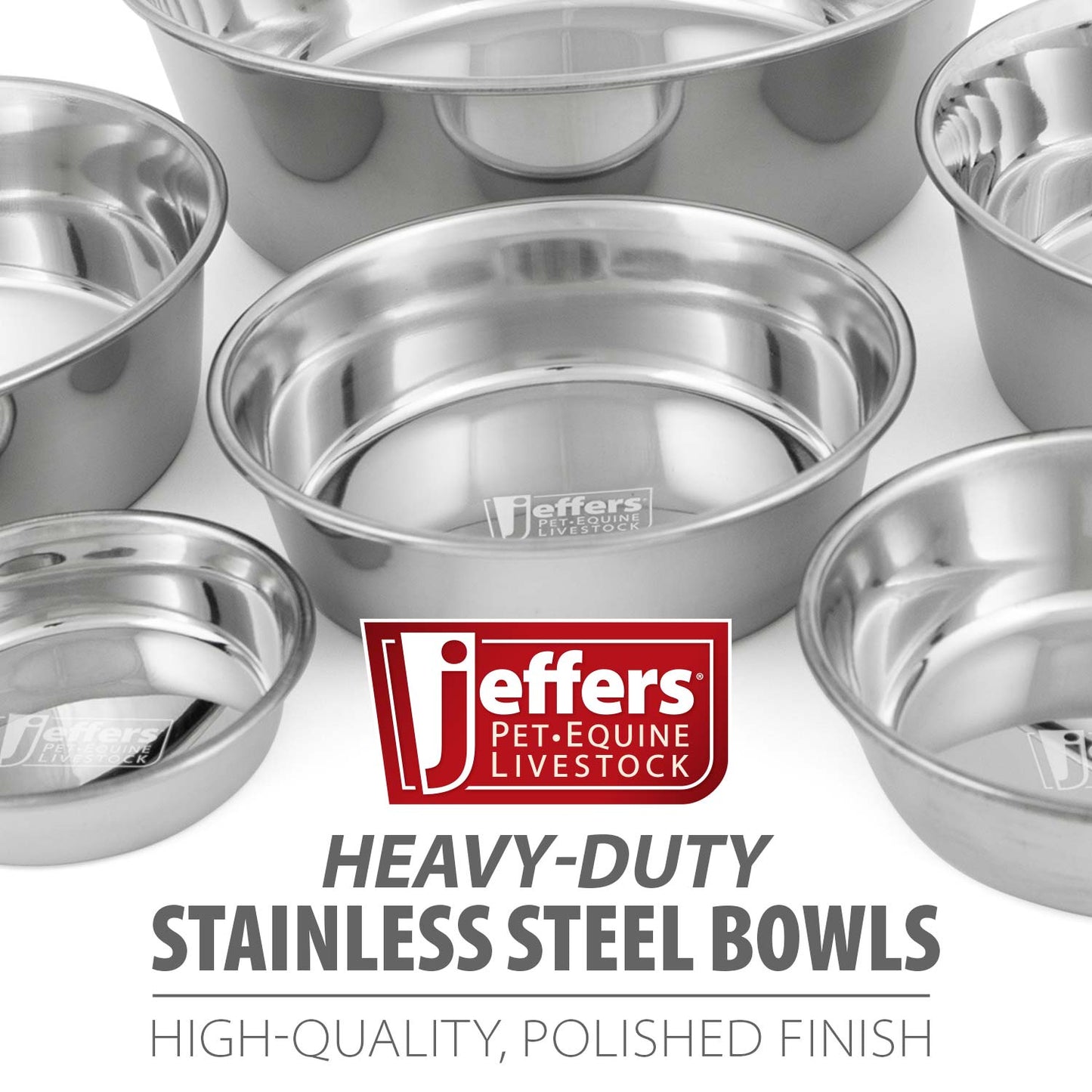 Tazones para mascotas de acero inoxidable de alta resistencia Jeffers – Duradero plato de comida y agua para mascotas, resistente a mordeduras, apto para lavavajillas