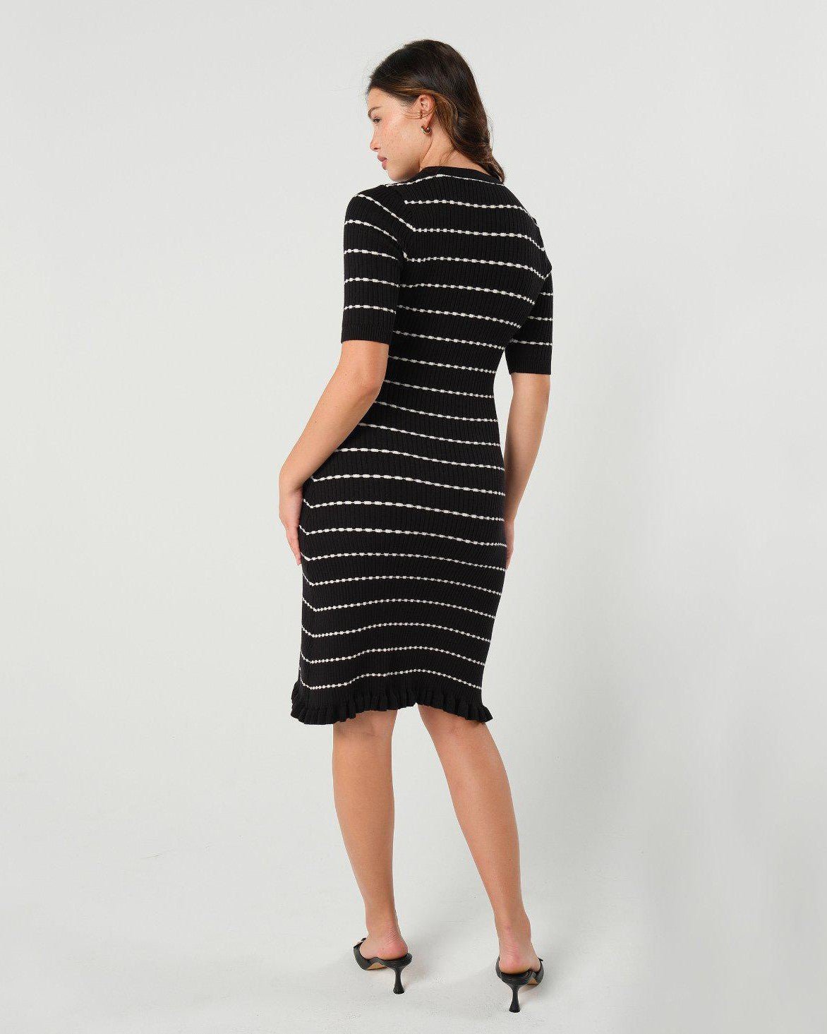 Vestido de punto a rayas para maternidad y lactancia Louie