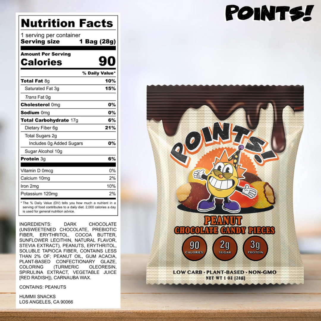 Caramelos de chocolate con maní de bajo índice glucémico