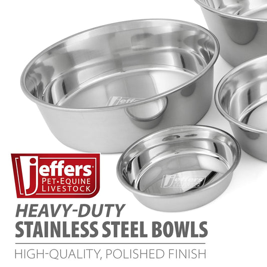 Tazones para mascotas de acero inoxidable de alta resistencia Jeffers – Duradero plato de comida y agua para mascotas, resistente a mordeduras, apto para lavavajillas