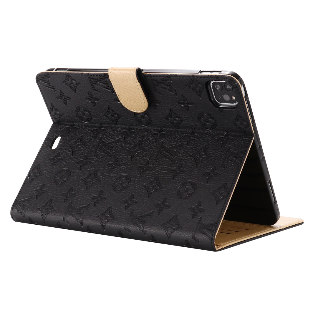 Funda plegable para iPad de Apple con monograma en relieve 3D con función de soporte