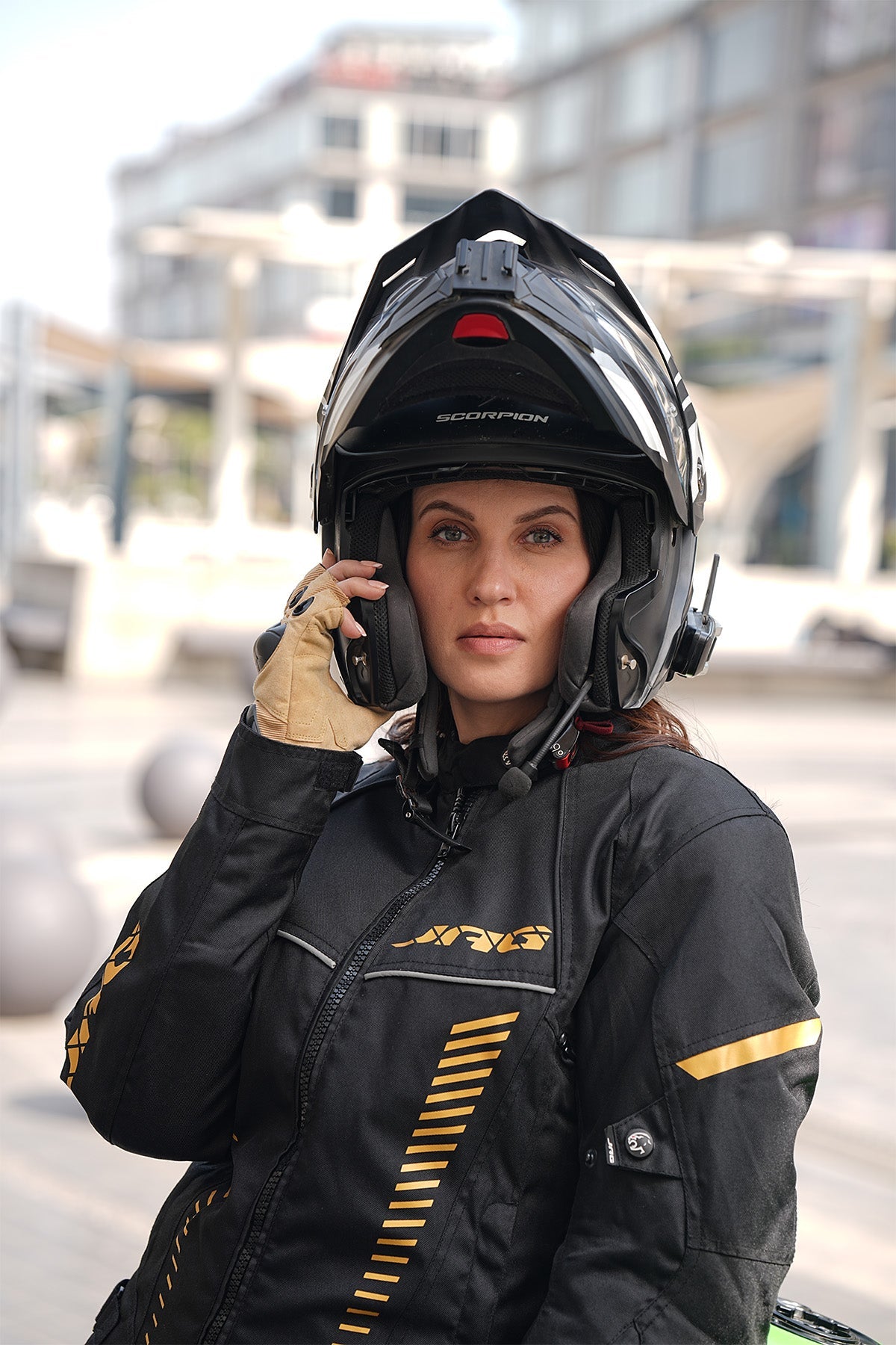 Chaqueta de moto de turismo para mujer Diana (negra)
