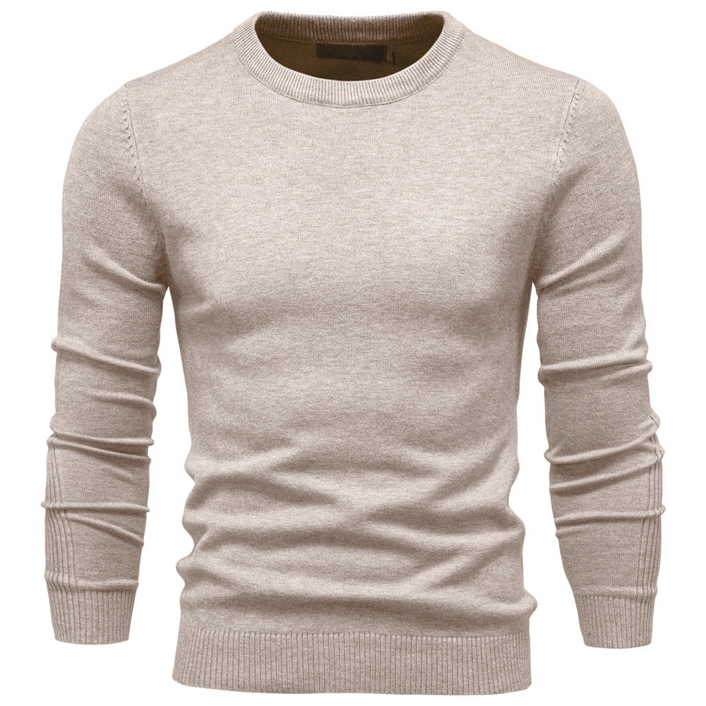 10-Color Autumn And Winter Thickened Men's Sweater, Round Neck Slim-Fit Men's Knitwear, Casual Men's Knit Top