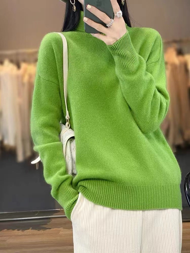 Women's Turtleneck Autumn And Winter Thickening Inner Wear Base Cashmere Sweater Sweater