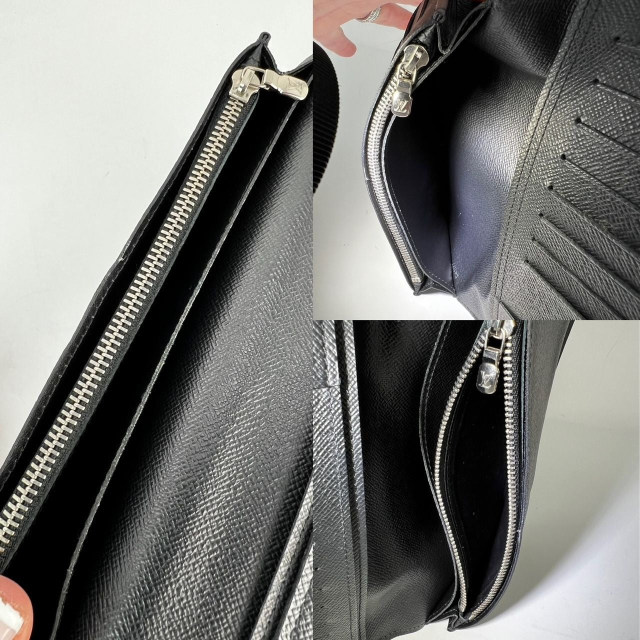 LOUIS VUITTON Epi Brazza Long Black Leather Wallet