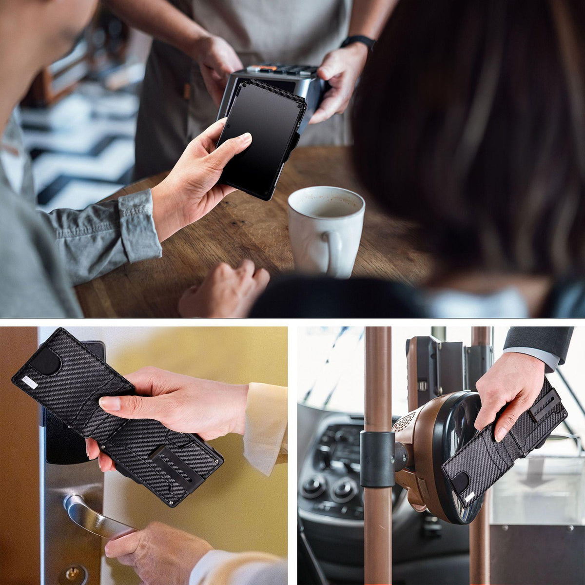 Carbon-Fiber Leather Card Holder Wallet Shoes