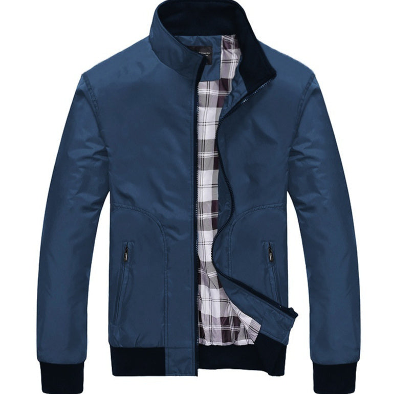 Korean-style Casual Mens Coat With A Stand-up Collar