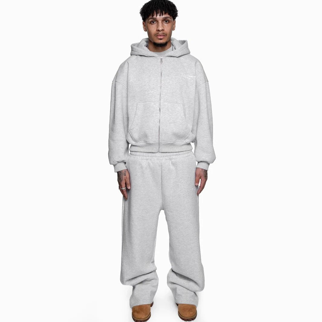 Street Fashion All-match Sweater Loose Straight Pants Set