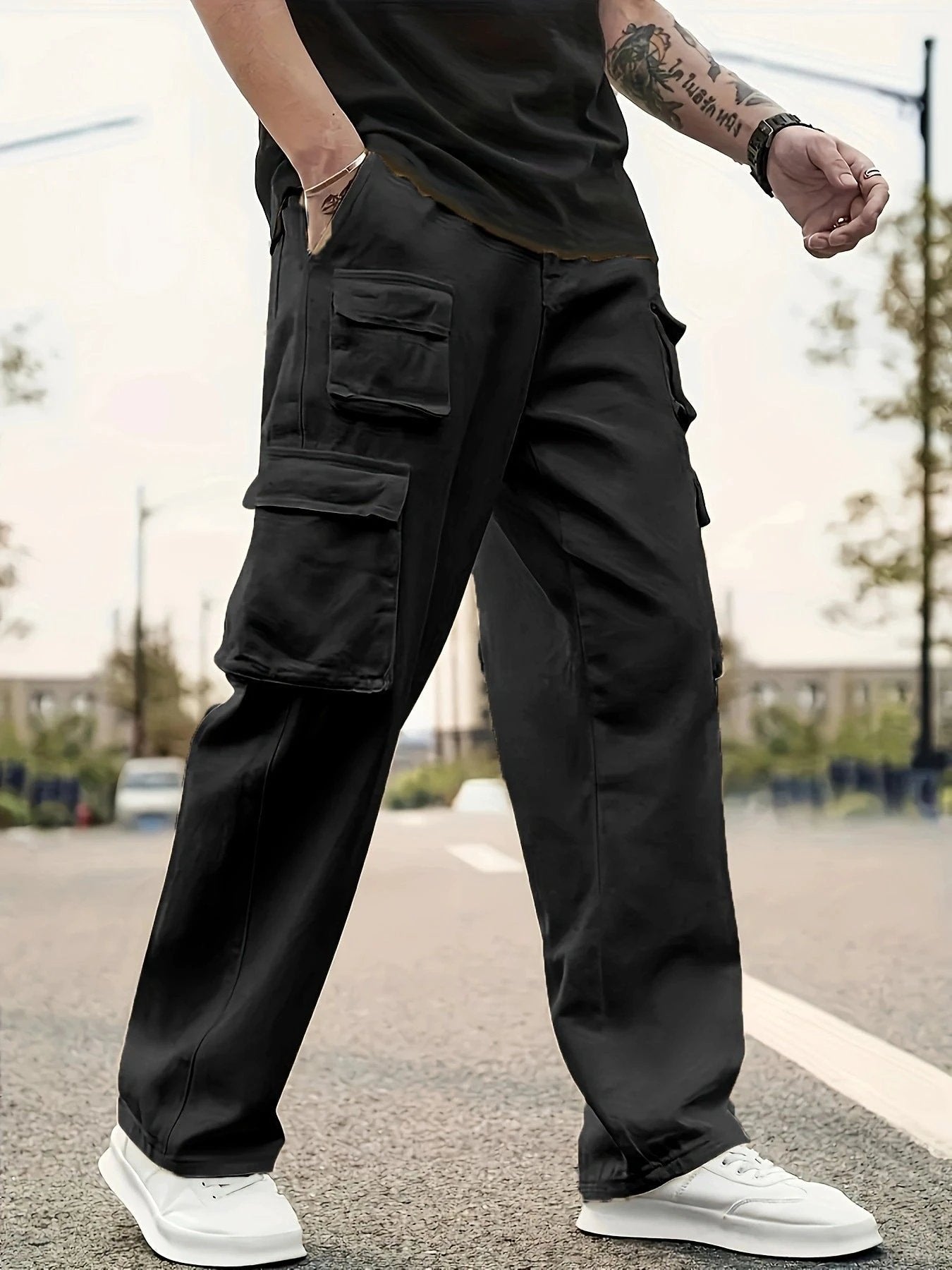 Men's Casual Cargo Pants Loose