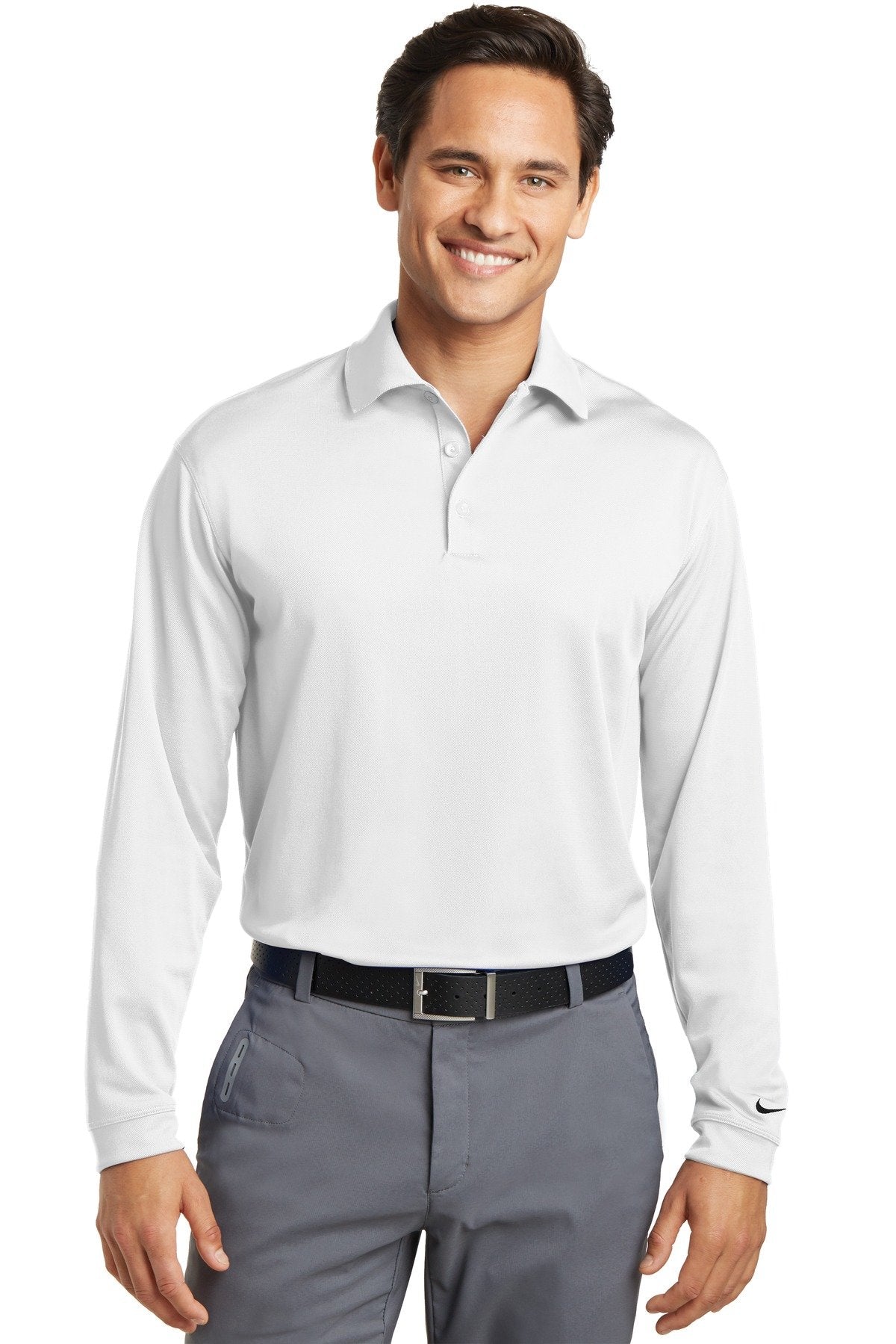 Nike Golf Long Sleeve Dri-FIT Stretch Tech Polo White Medium