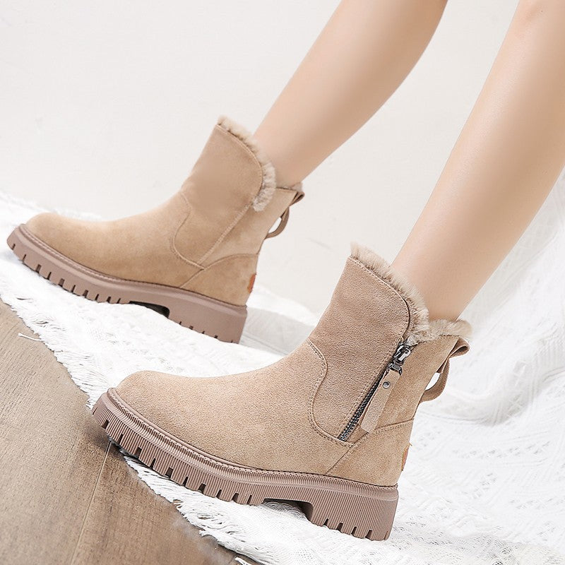 Warm Mid Tube Velvet Padded Cotton Shoes