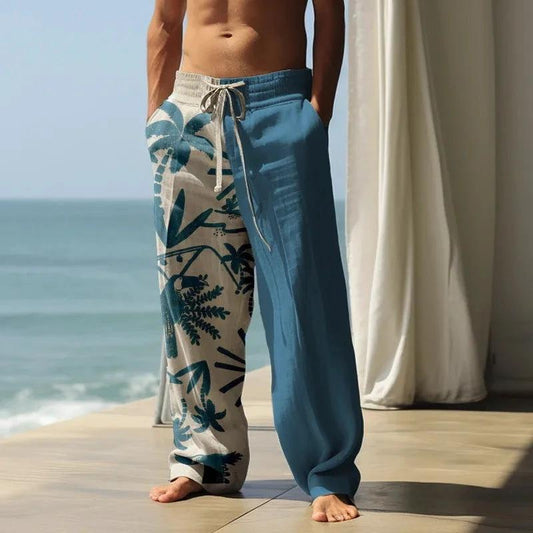 Pantalones anchos informales de playa para hombre