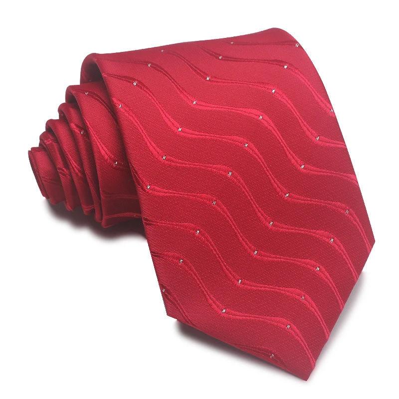 Men's 8CM Polyester Jacquard Striped Ties
