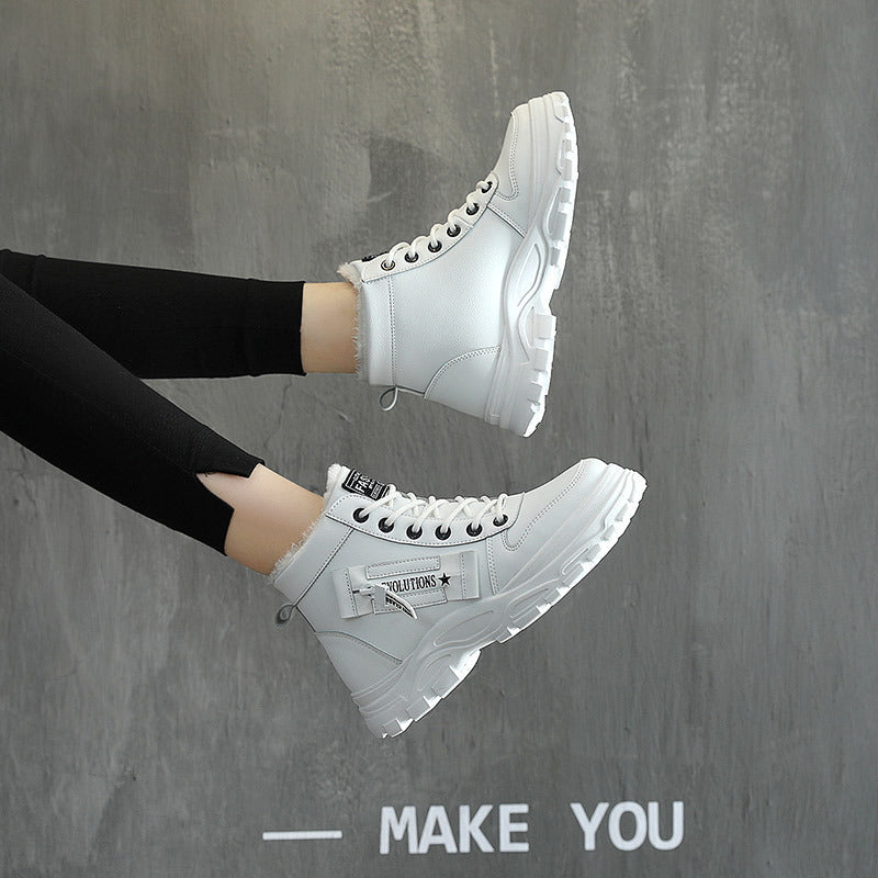 Korean Style Student Warm High-top Martin Boots