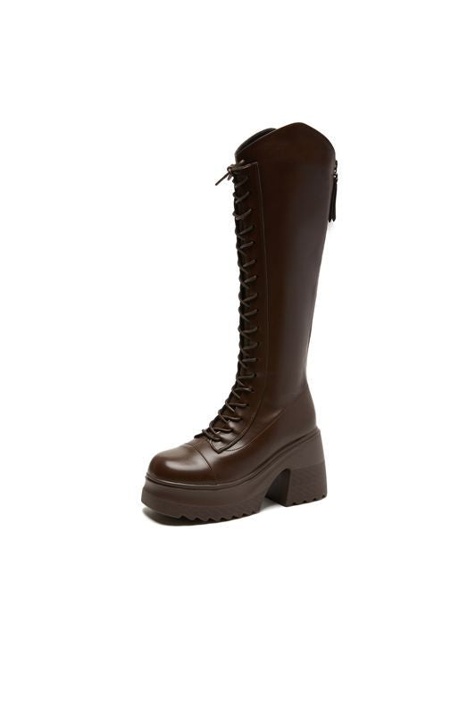 Womens Over-the-knee Boots With Ultra-high Chunky Heels For Added Height