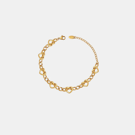 Pulsera de acero de titanio chapado en oro de 18 quilates