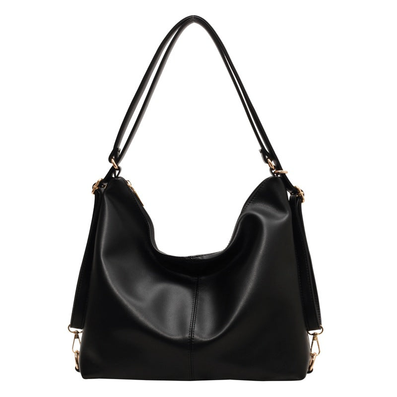 Women's PU-Textured Vintage Slouchy Crossbody Bag