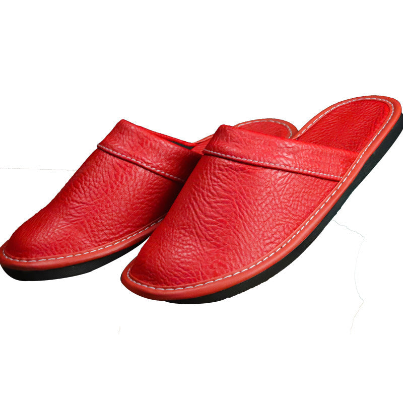 Unisex Lazy Four Seasons Leather Slippers