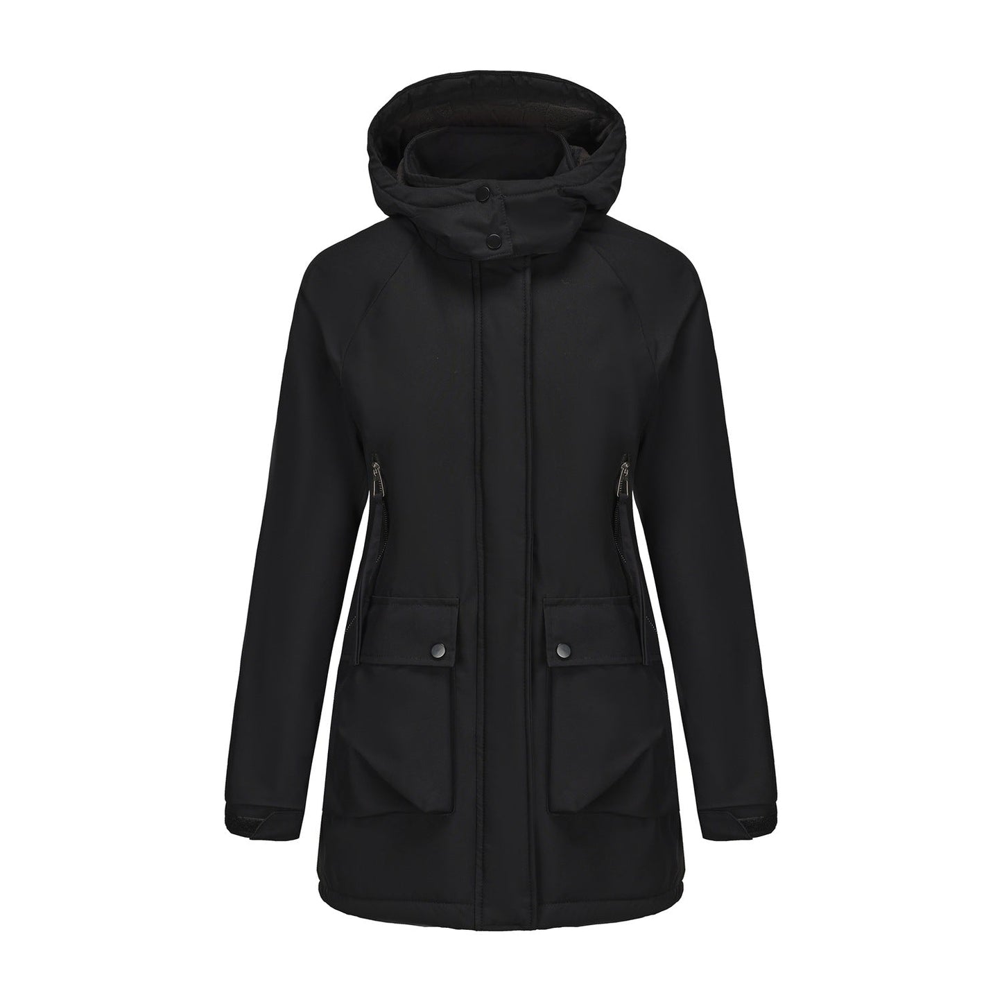 Parka Fleece Padded Coat Shell Jacket Waterproof Lady Fall Winter Coat