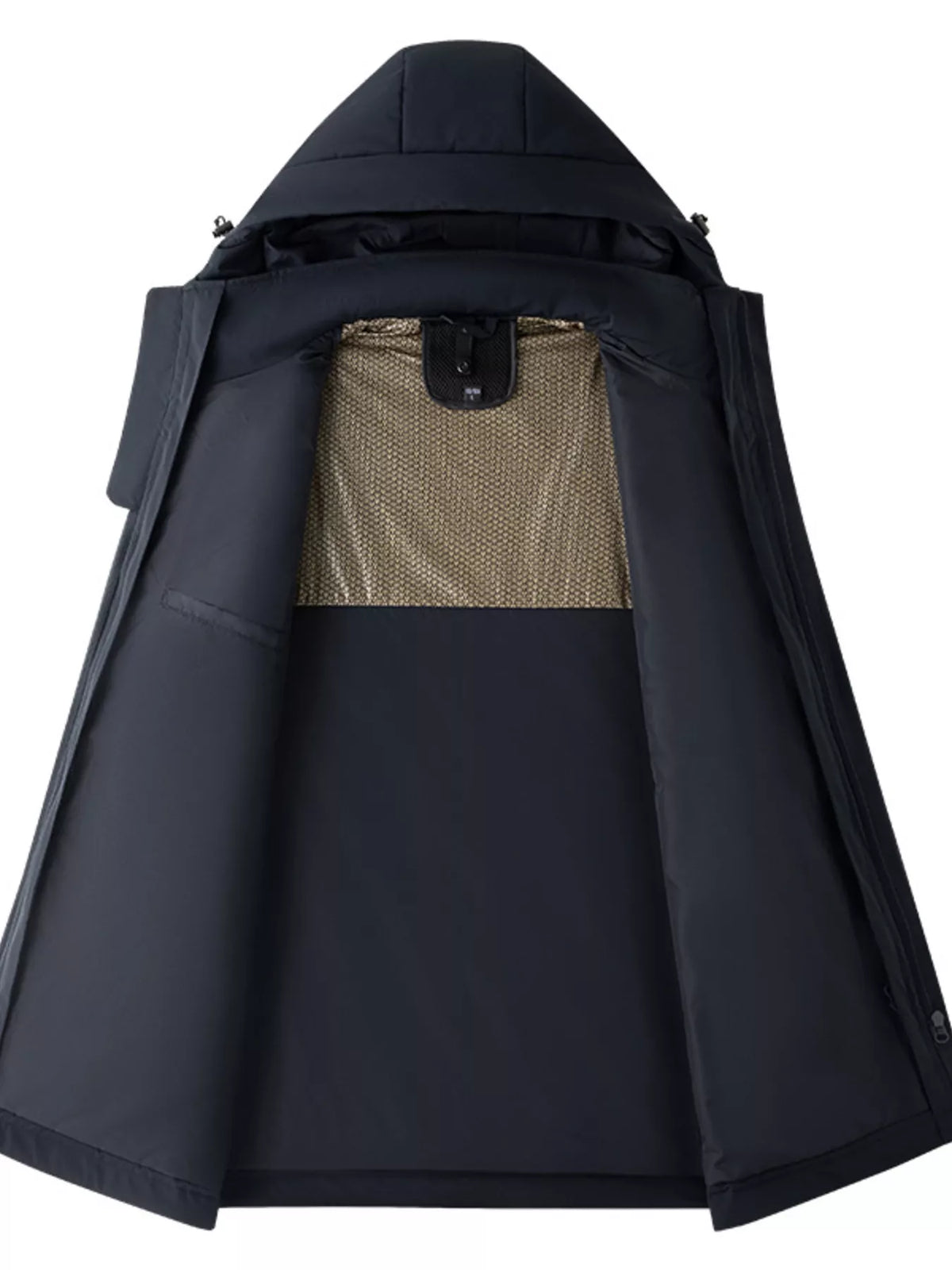 Men's Full Size Windproof Hooded Longline Jacket Plus Size