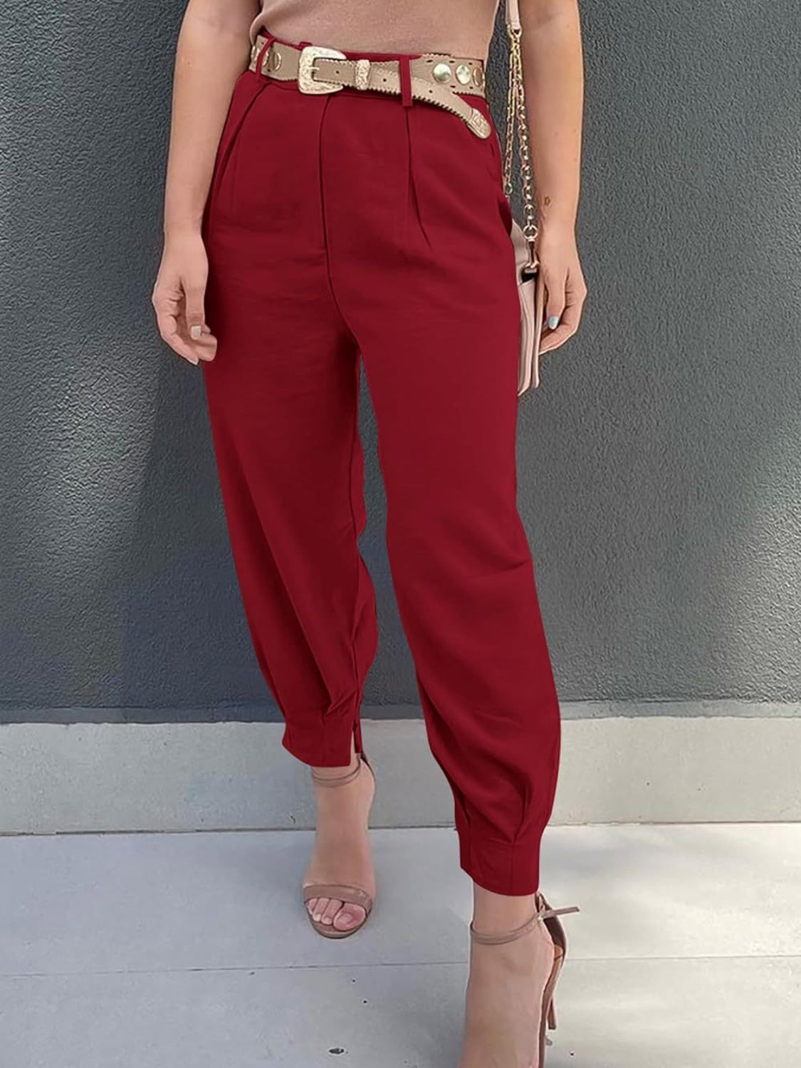 Pantalones cropped de talle alto