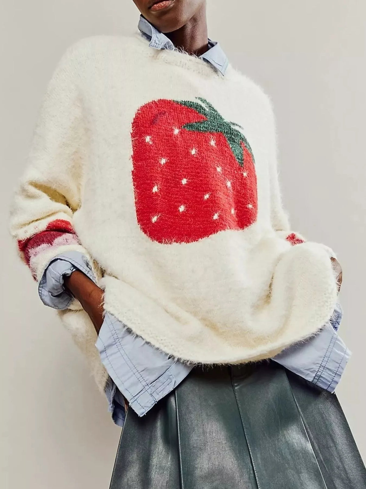 Fruit Round Neck Long Sleeve Sweater