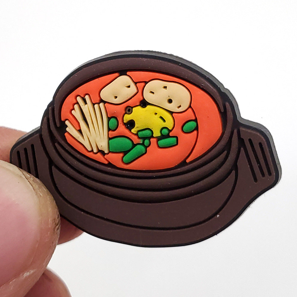 Cartoon Food Hole Shoes Shoe Ornament Shoe Buckle PVC Eva Sandals Decorative Accessories