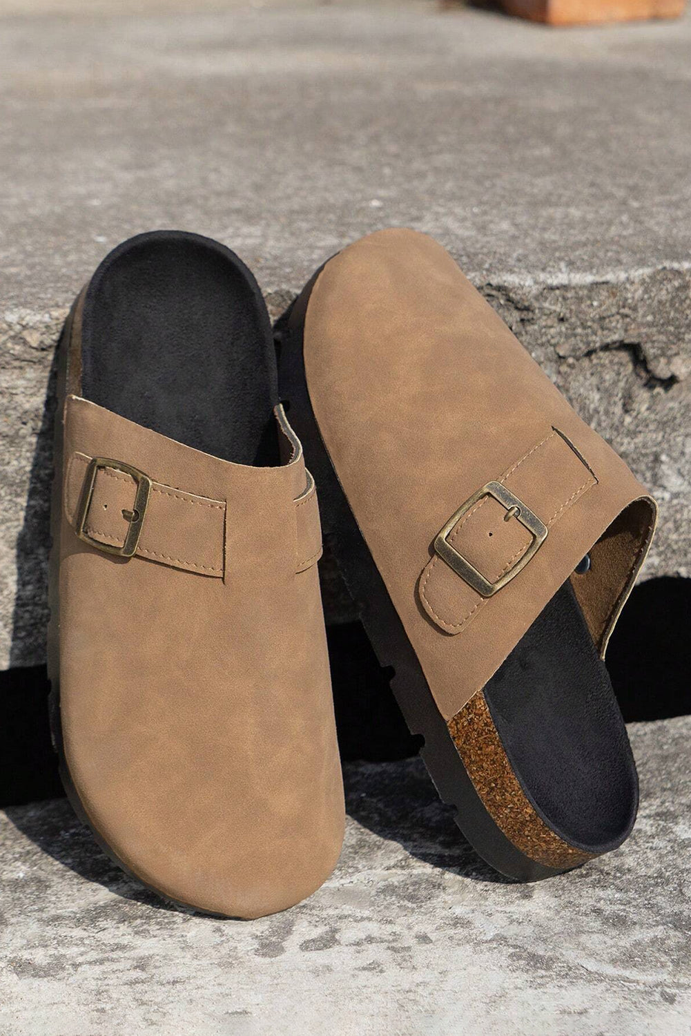 Zapatos de plataforma sin cordones color beige francés claro Corky