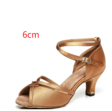 Women's Latin Dance Shoes Soft Bottom Adult Seamless Heels